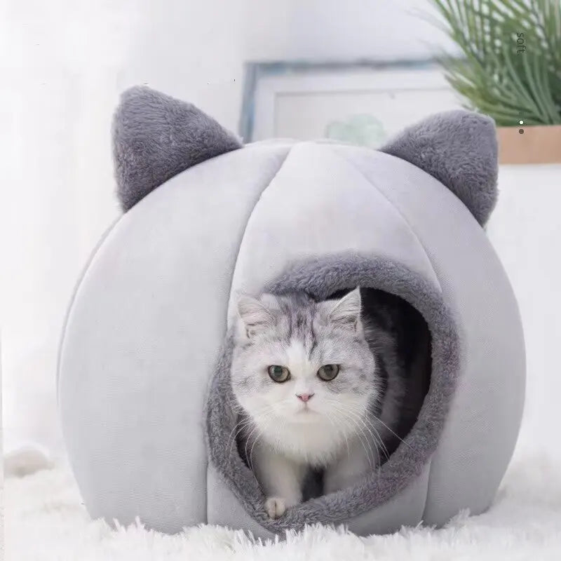 Cat House Bed Soft Washable Grey 36cm