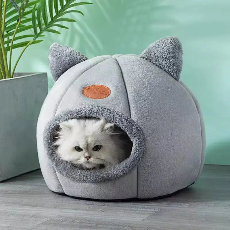 Cat House Bed Soft Washable Grey 36cm