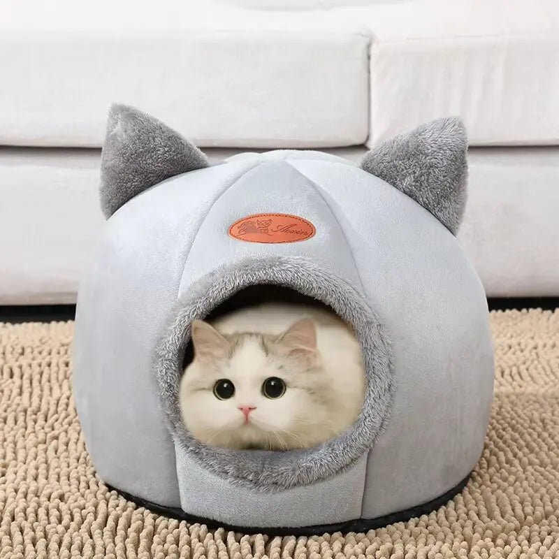 Cat House Bed Soft Washable Grey 36cm