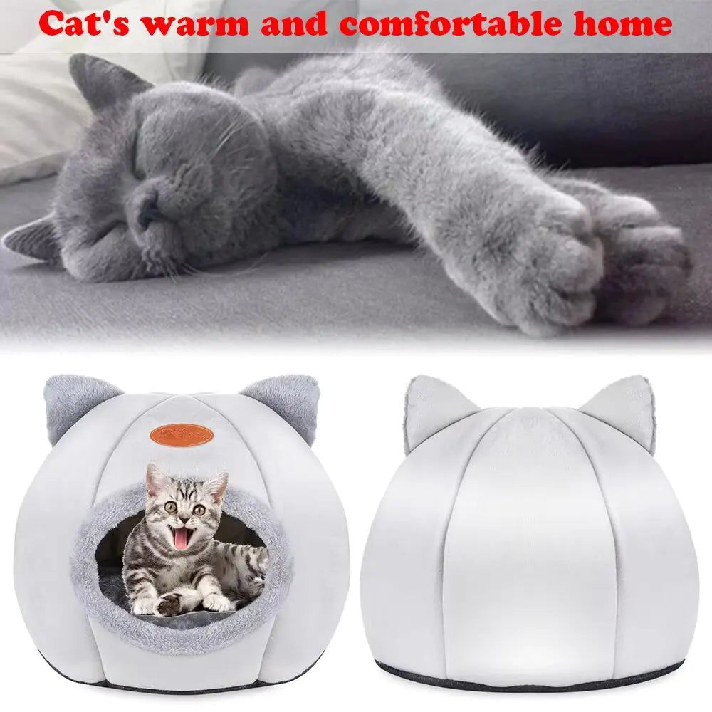Cat House Bed Soft Washable Grey 36cm