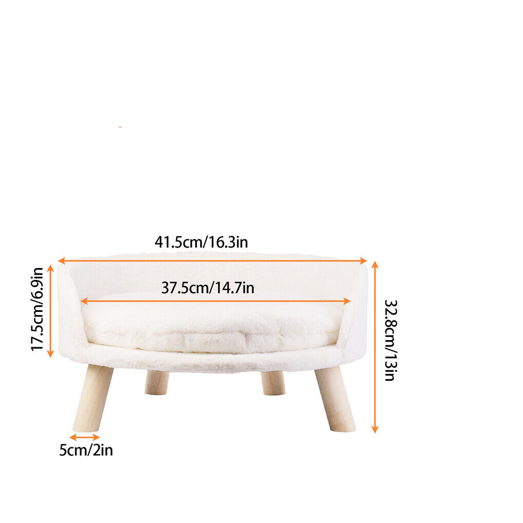 Luxury Round Pet Sofa Bed 40cm Soft Cushion Anti-skid