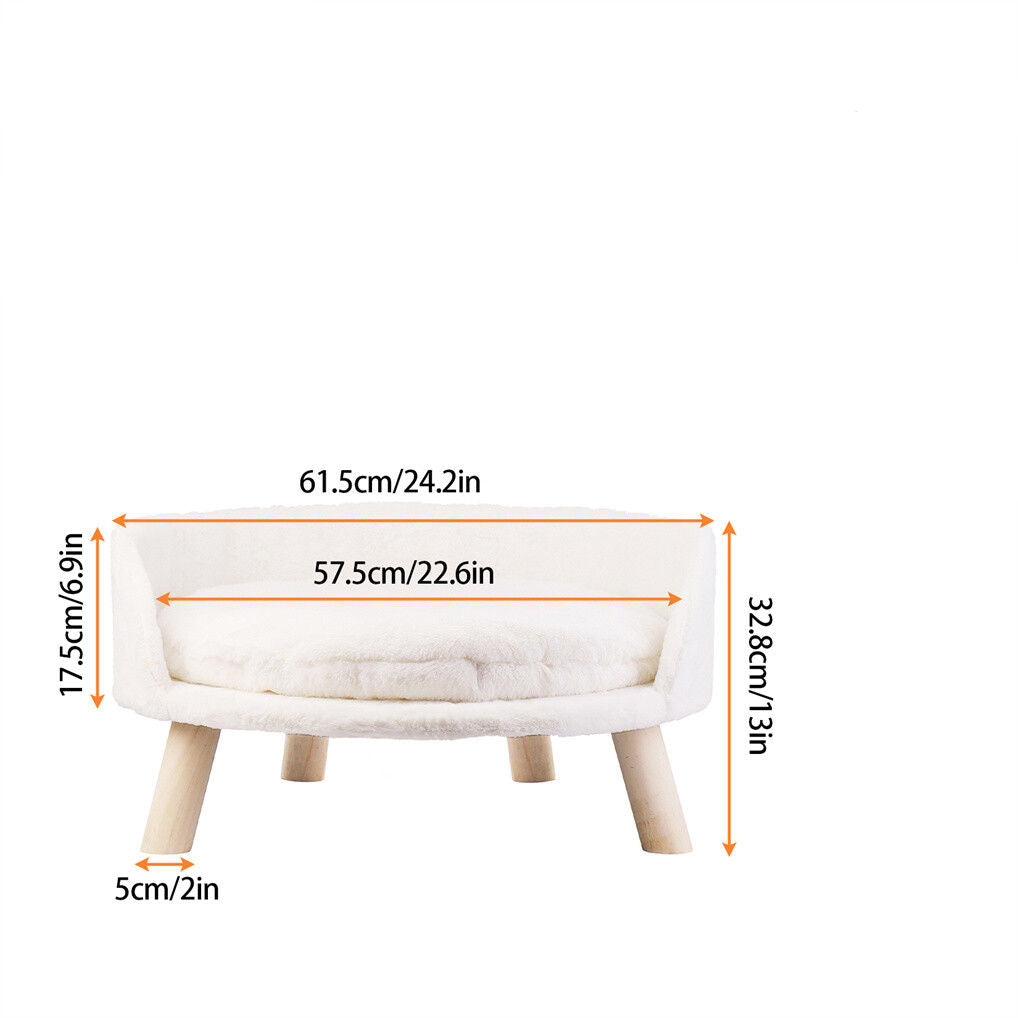 Luxury Round Pet Sofa Bed 60cm Soft Cushion Anti-skid