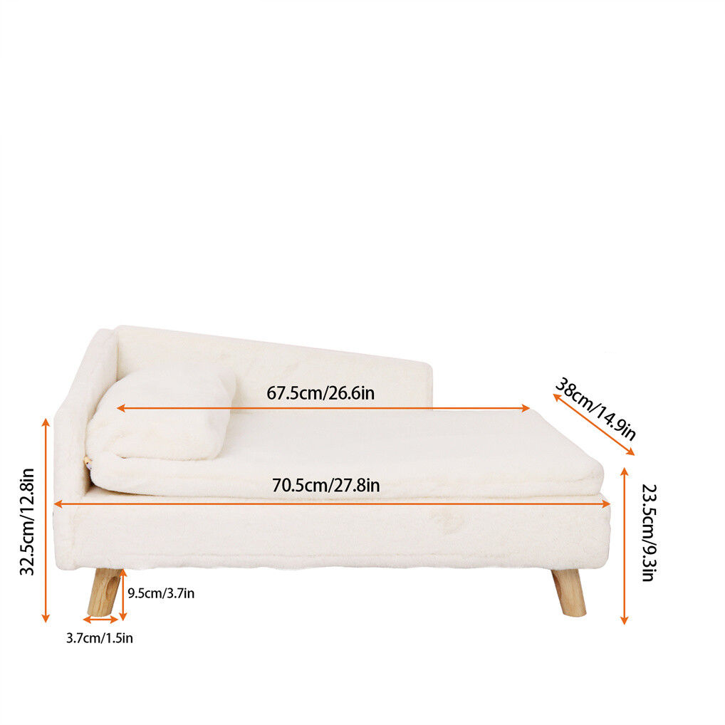 Luxury Pet Sofa Bed 70cm Rectangular Soft Cushion Anti-skid