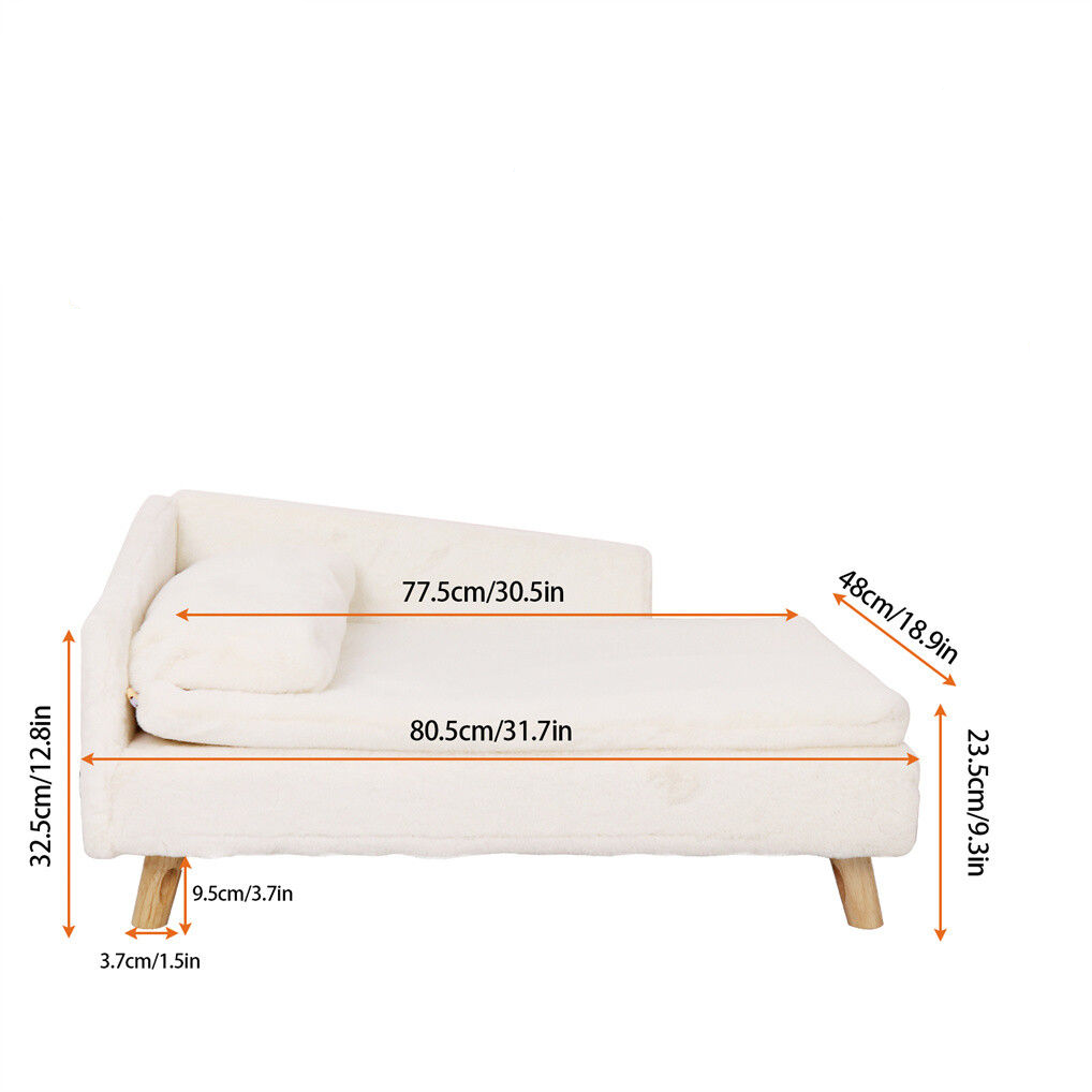 Luxury Pet Sofa Bed 80cm Rectangular Soft Anti-skid Couch