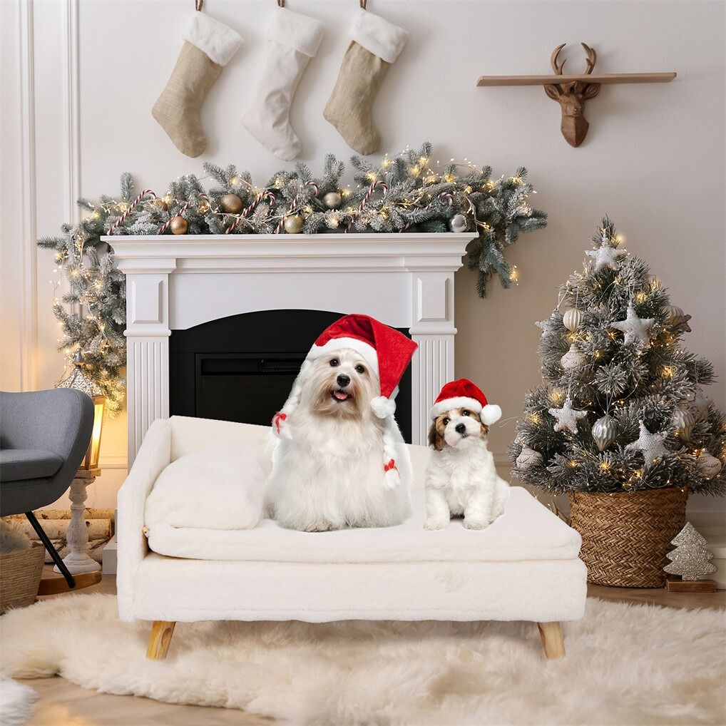 Luxury Pet Sofa Bed 80cm Rectangular Soft Anti-skid Couch