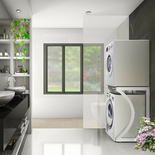 Portable Dryer Rack Heavy Duty Steel Capacity white for Washer/Dryer/Mini Fridge