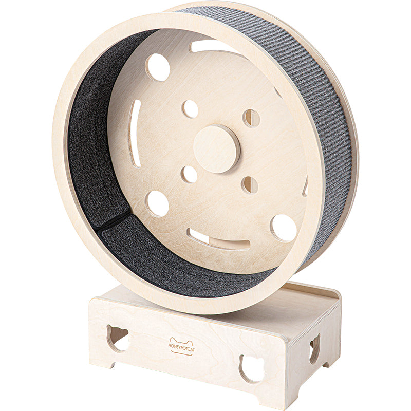 Fit & Fun Active Runner Wood Cat Wheel - Compact 79.5cm