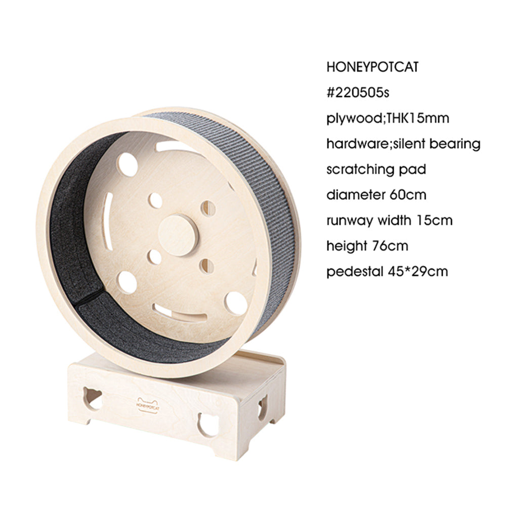 Fit & Fun Active Runner Wood Cat Wheel - Compact 79.5cm