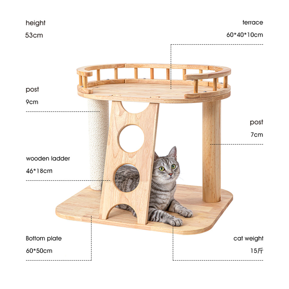 MZ Happy Steps Wooden Cat Tree - 53cm