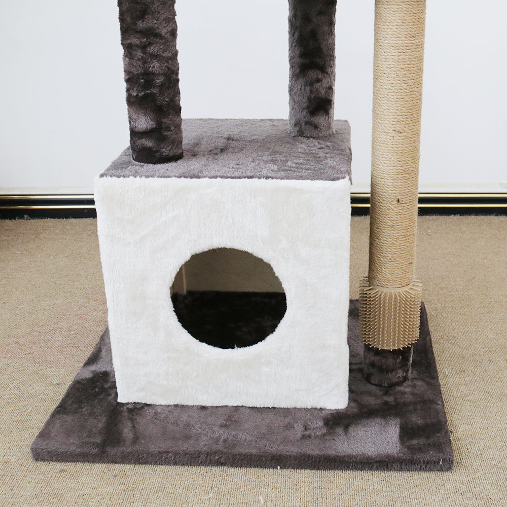 Deluxe Multi-Function Three-Level Dual Cat Scratching Tree 141cm