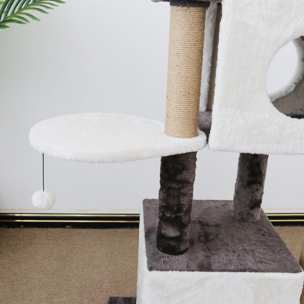 Deluxe Multi-Function Three-Level Dual Cat Scratching Tree 141cm