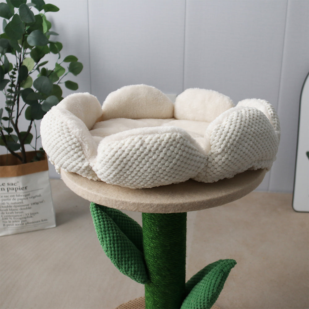 White Camelia Flower Cat Scratching Tree