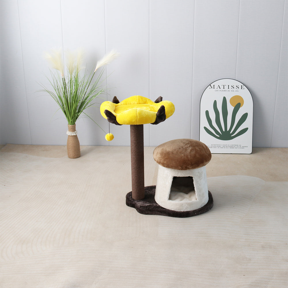 Cat House With Enchanted Flower Cat Scratching Tree