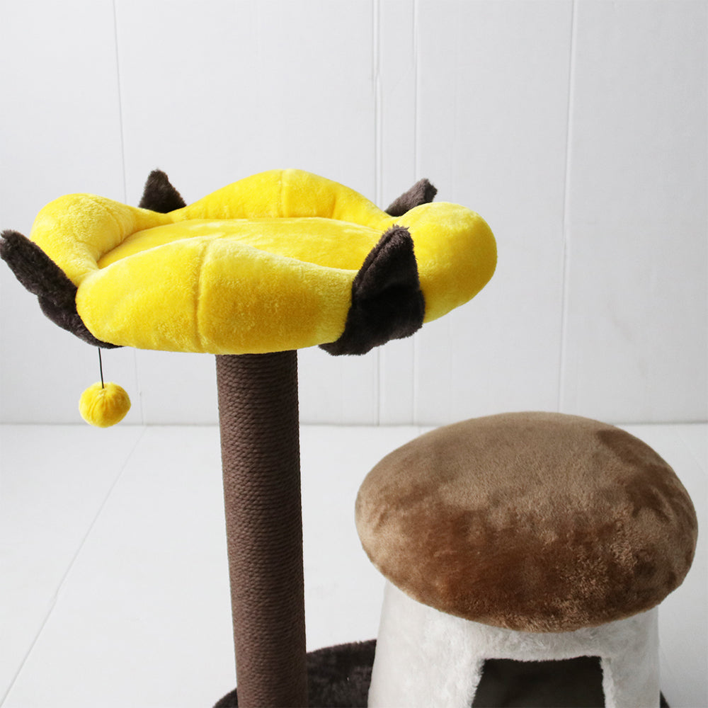 Cat House With Enchanted Flower Cat Scratching Tree