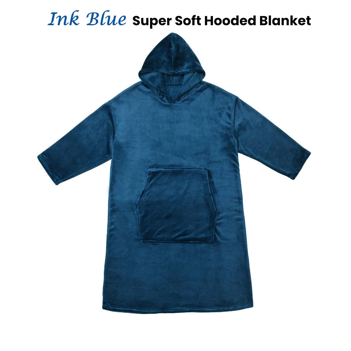 Ink Blue Super Soft Hooded Blanket Extra Large