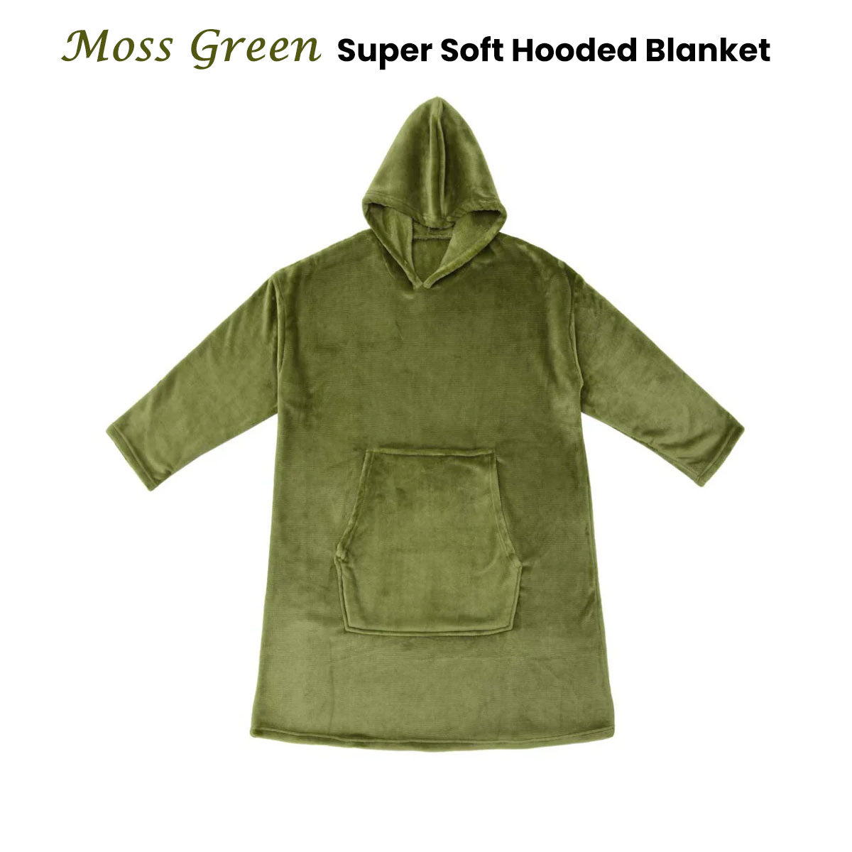 Moss Green Super Soft Hooded Blanket Extra Large