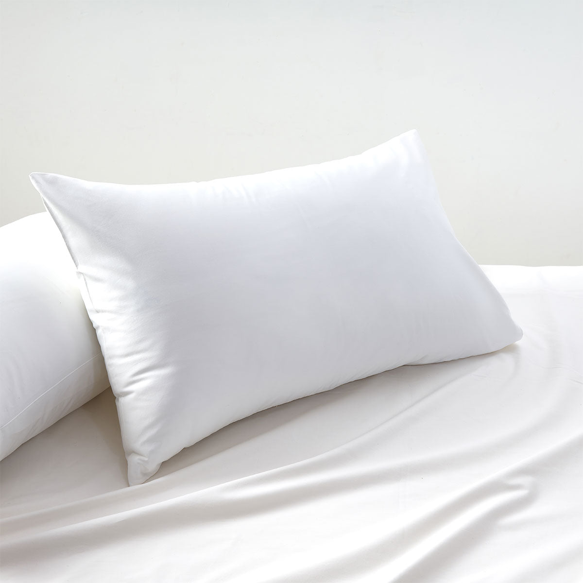 White 400TC Bamboo Cotton Pair of Standard Pillowcases 48 x 73 + 15cm