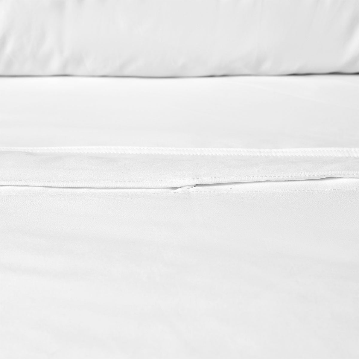 White 400TC White Bamboo Cotton Double Stitched Quilt Cover Set Double