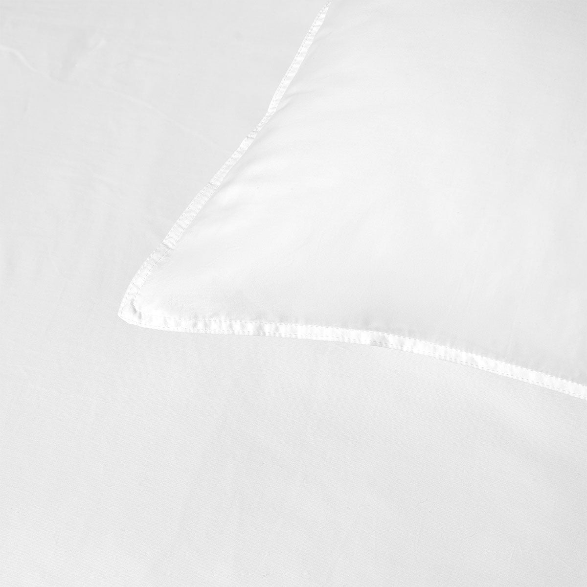 White 400TC White Bamboo Cotton Double Stitched Quilt Cover Set Single
