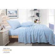 Shangri La Ultra Soft Cashmere Touch Micro Flannelette Sheet Set Steel Blue Queen