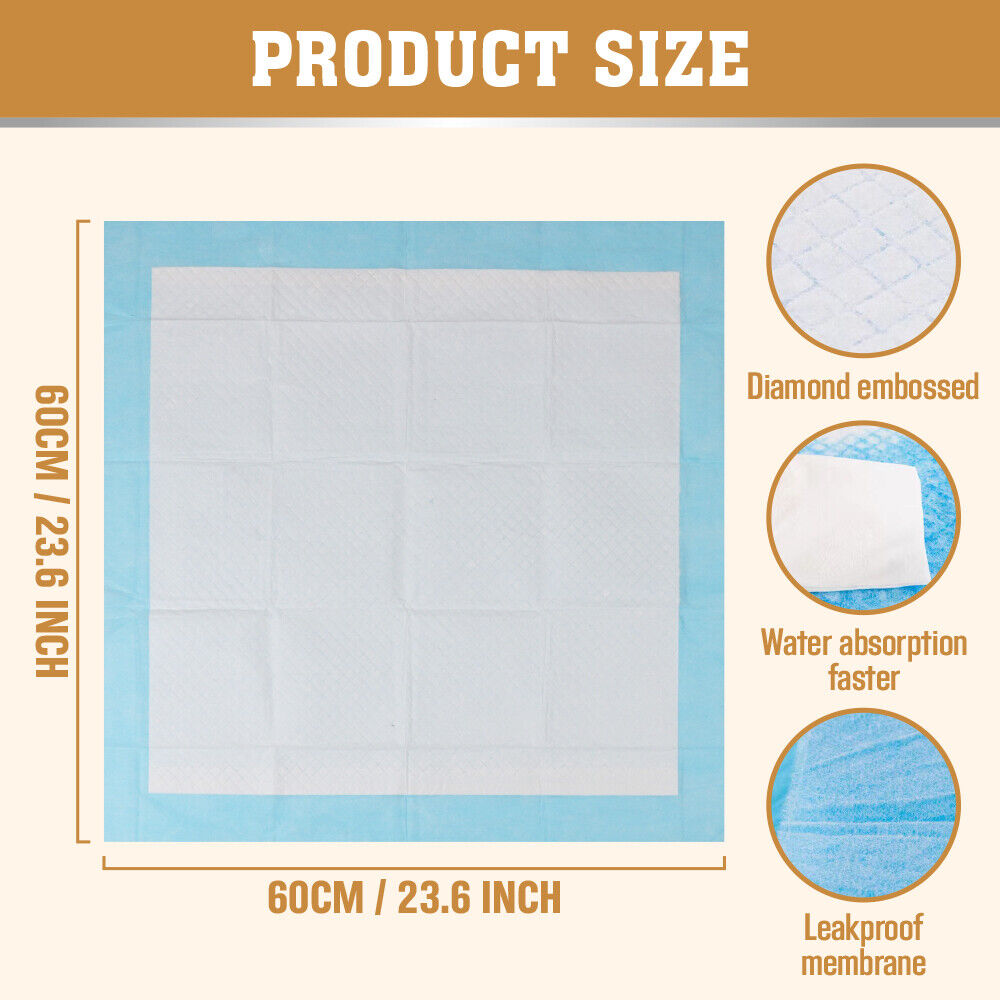Pet Training Pad 400 Puppy Pads Toilet Pee Indoor Absorbent 60x60cm Dog
