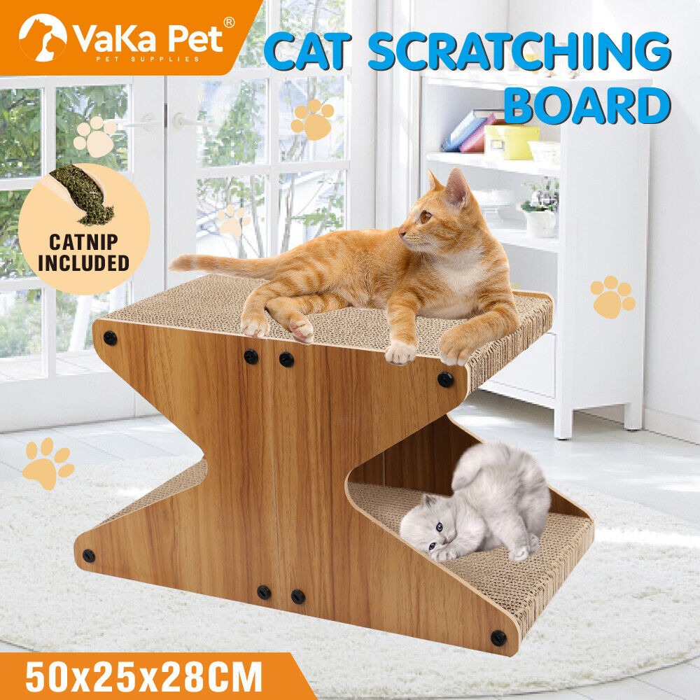 Cat Scratching Scratcher Board Cat Tree Pad Lounge Toy Corrugated Cardboard
