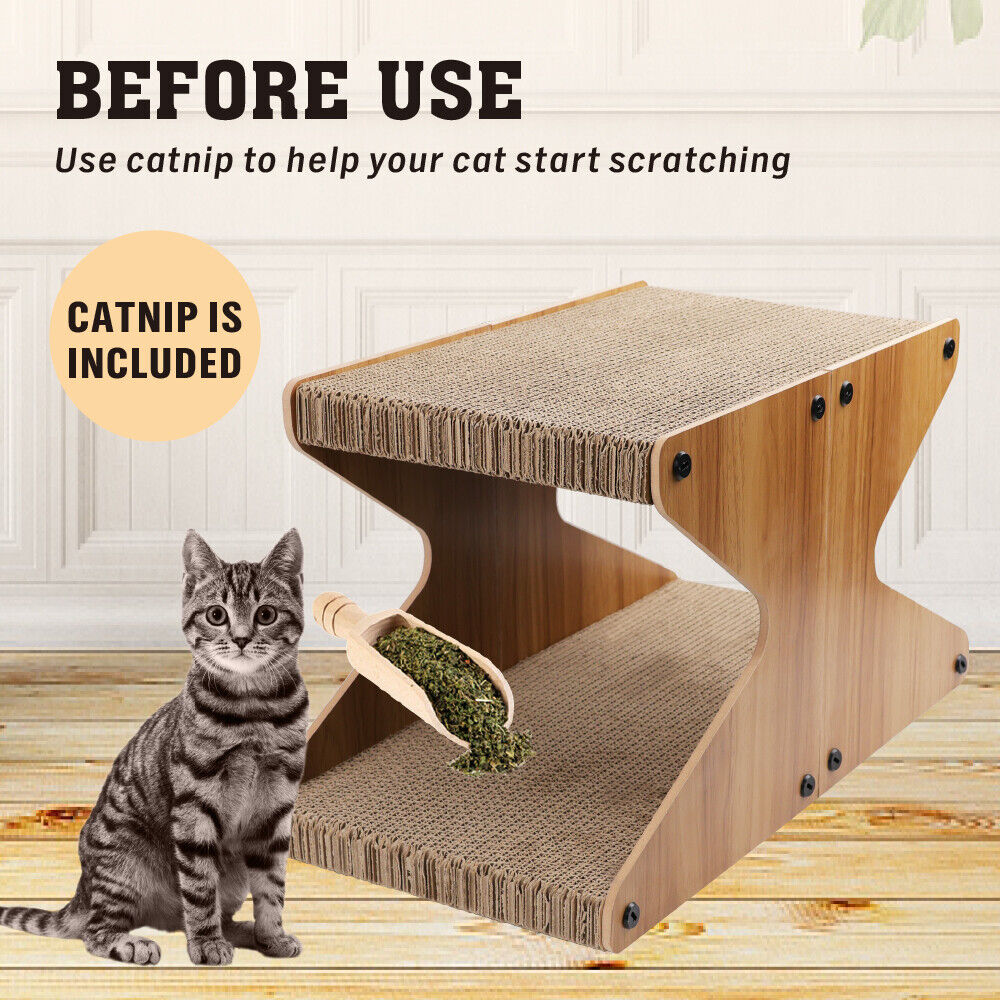 Cat Scratching Scratcher Board Cat Tree Pad Lounge Toy Corrugated Cardboard