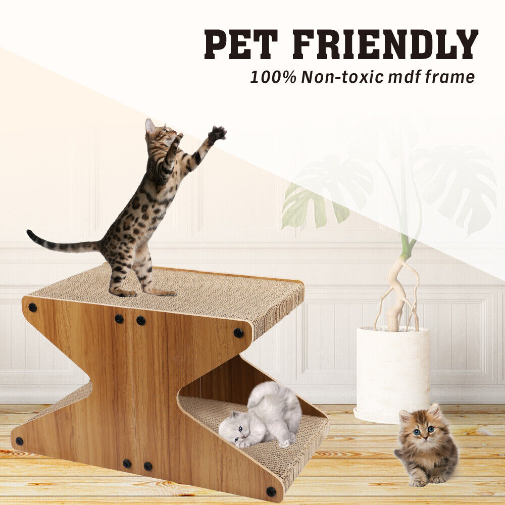 Cat Scratching Scratcher Board Cat Tree Pad Lounge Toy Corrugated Cardboard