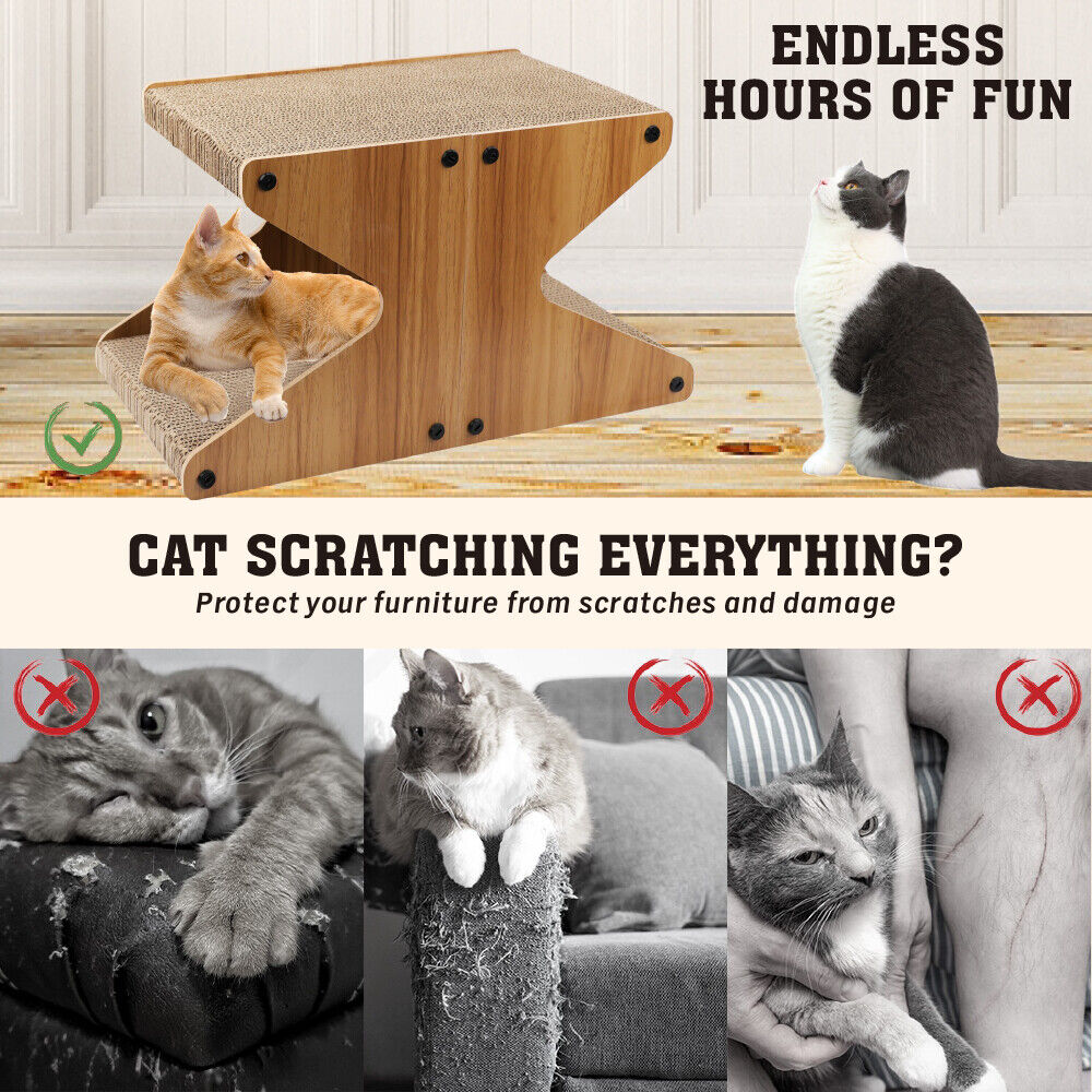Cat Scratching Scratcher Board Cat Tree Pad Lounge Toy Corrugated Cardboard