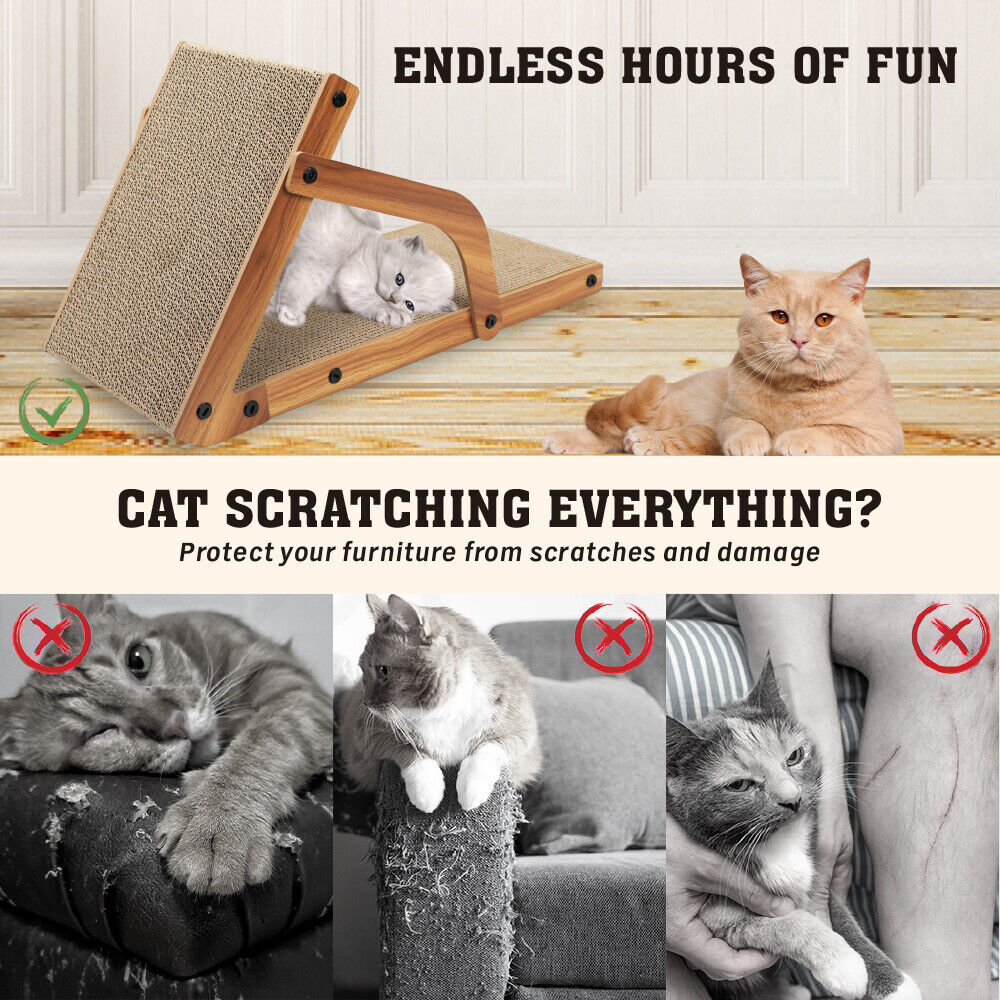 Cat Scratching Scratcher Board Cat Tree Pad Lounge Toy Corrugated Cardboard