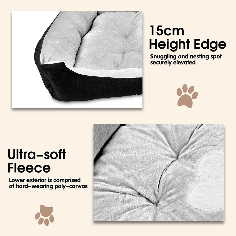 Navy Dog Bed Pet Cat Calming Floor Mat Sleeping Cave Washable Extra Large