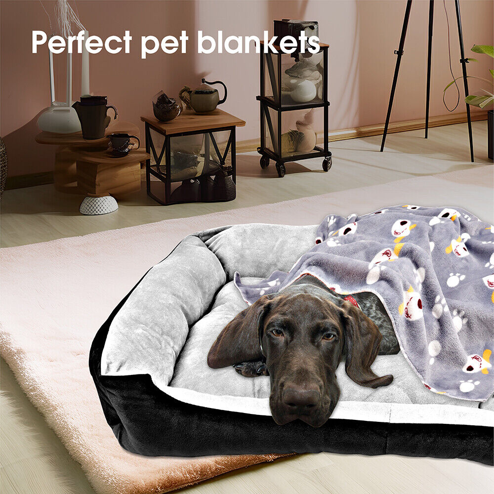 Navy Dog Bed Pet Cat Calming Floor Mat Sleeping Cave Washable Extra Large