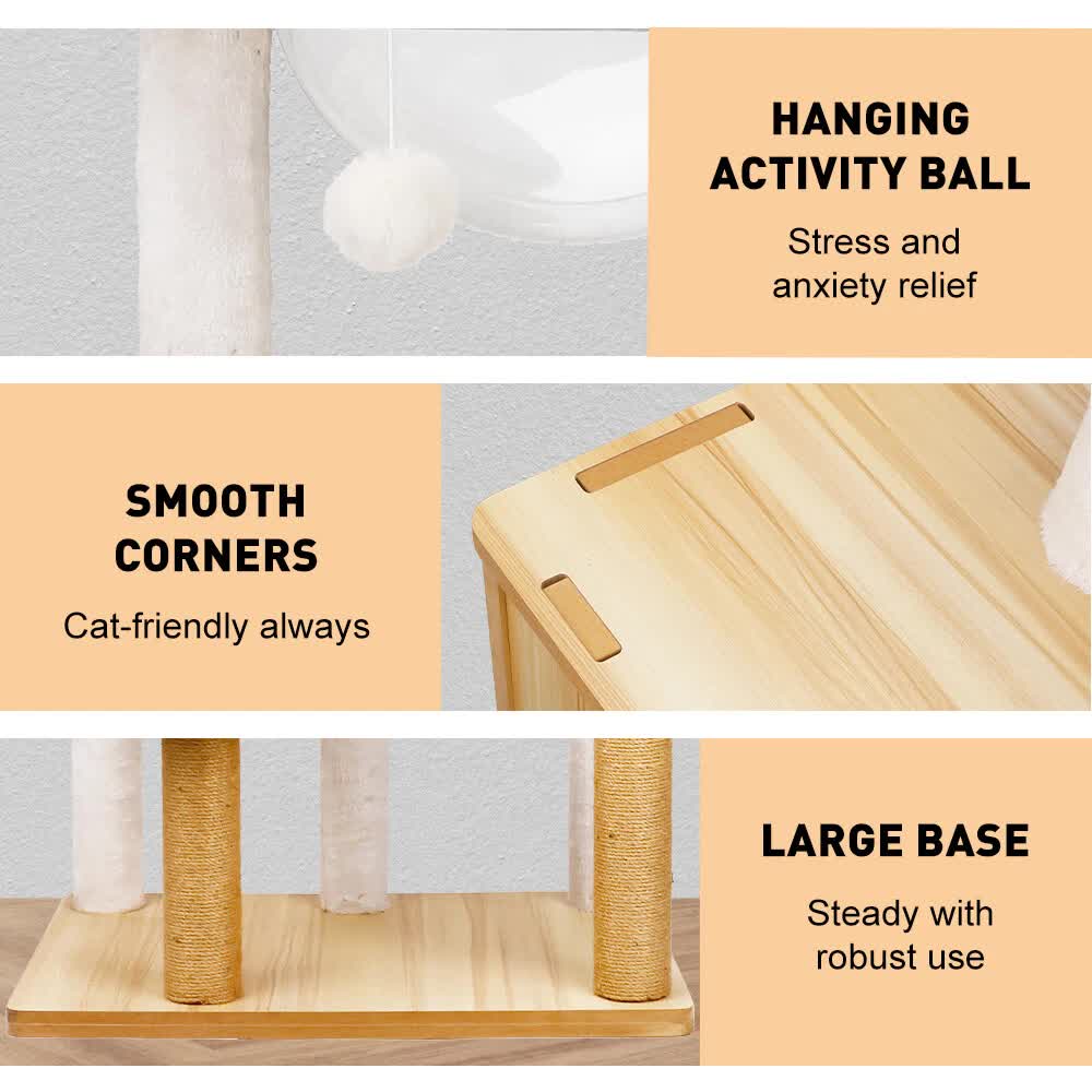 1.42M Cat Tree Tower Scratching Post Scratcher Cats Condo House Bed Furniture