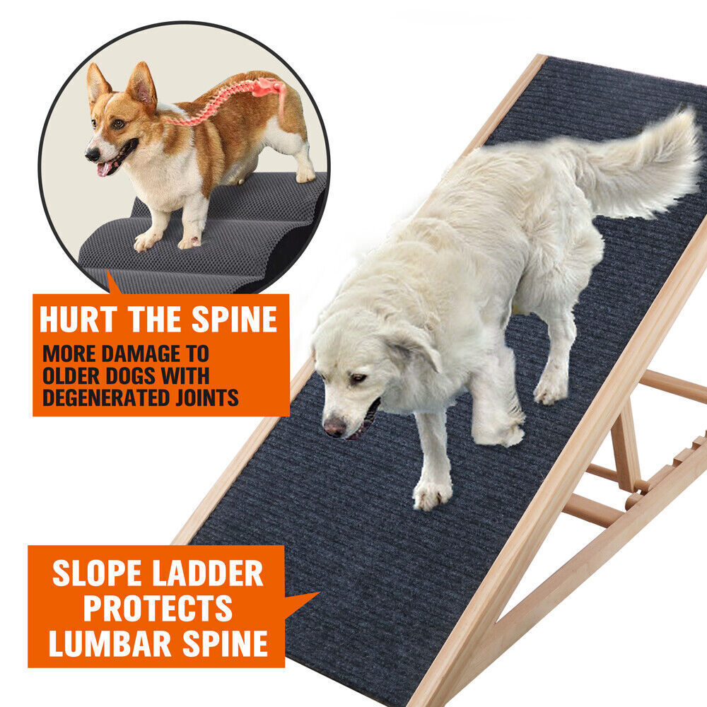 70cm Foldable Dog Pet Ramp Adjustable Height Dogs Stairs For Bed Sofa