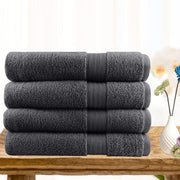 4 piece ultra light cotton bath towels in charcoal
