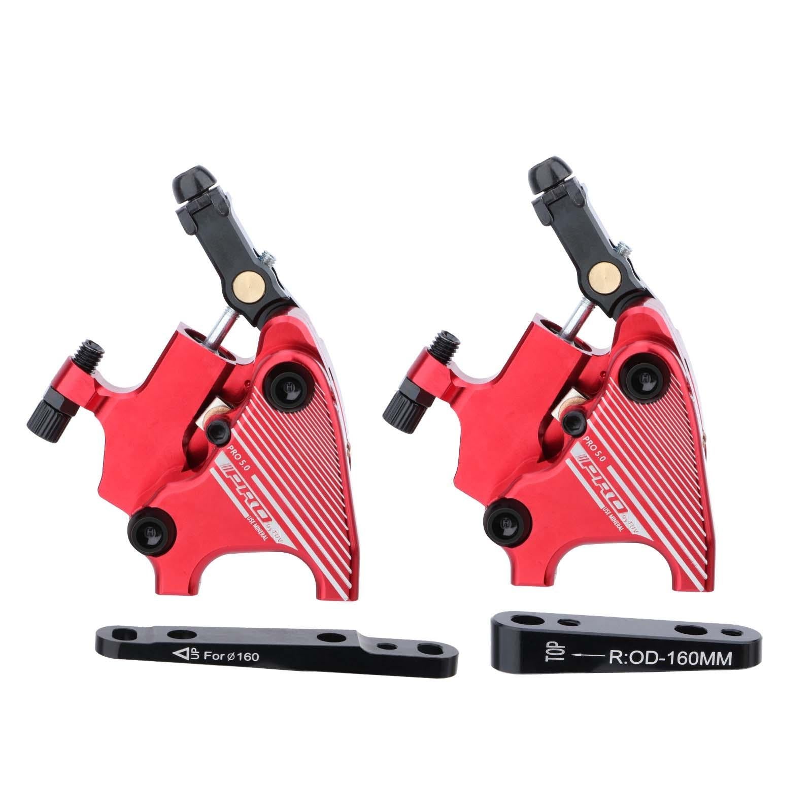 Flat Mount Road Calipers Dual Brakes Pair - Black