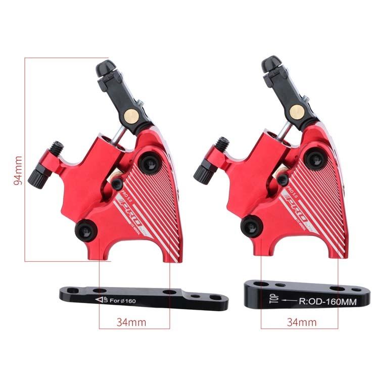Flat Mount Road Calipers Dual Brakes Pair - Red