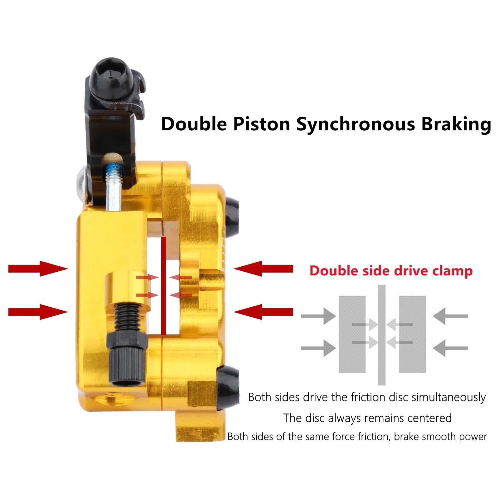 Flat Mount Road Calipers Dual Brakes Pair - Red