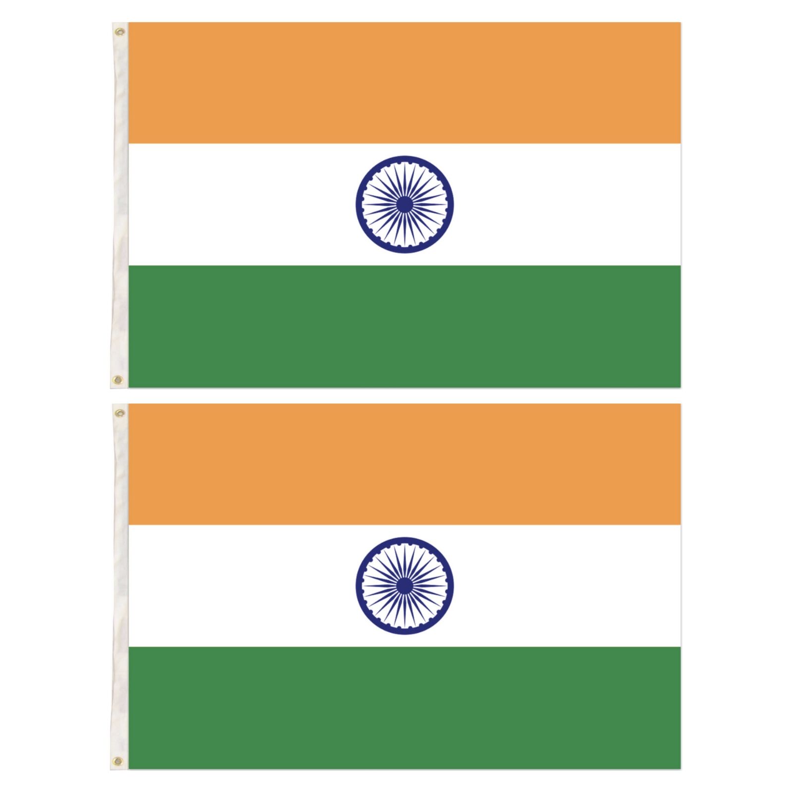 2x India Country Flags Indian Heavy Duty National Cricket Diwali Divali - 150cm x 90cm