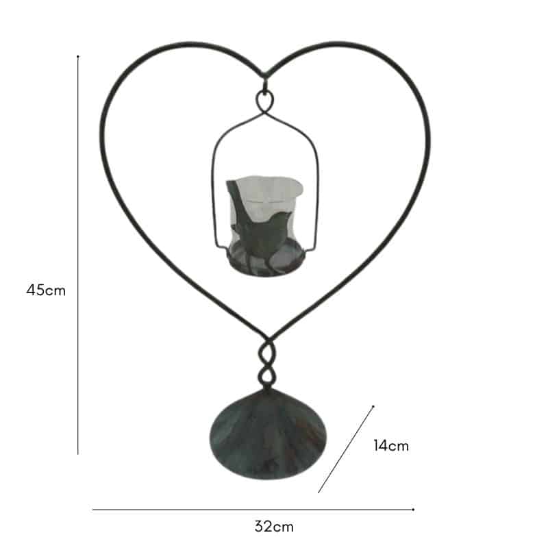 Heart On Base w Floating Candle 45cm