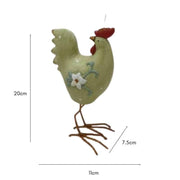 Green Chicken w Flower 20cm