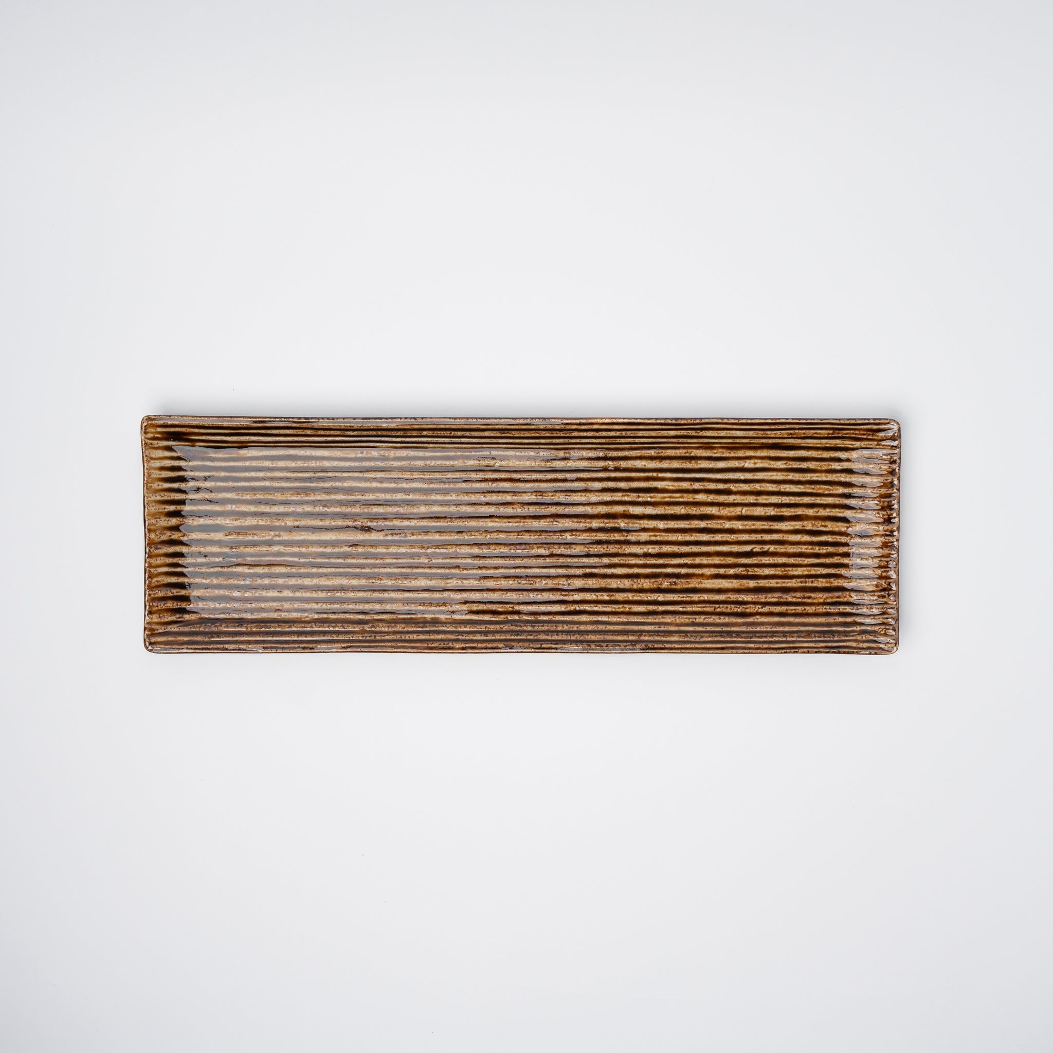 Sashimi Plate 33.2cm Amber Contour Glaze