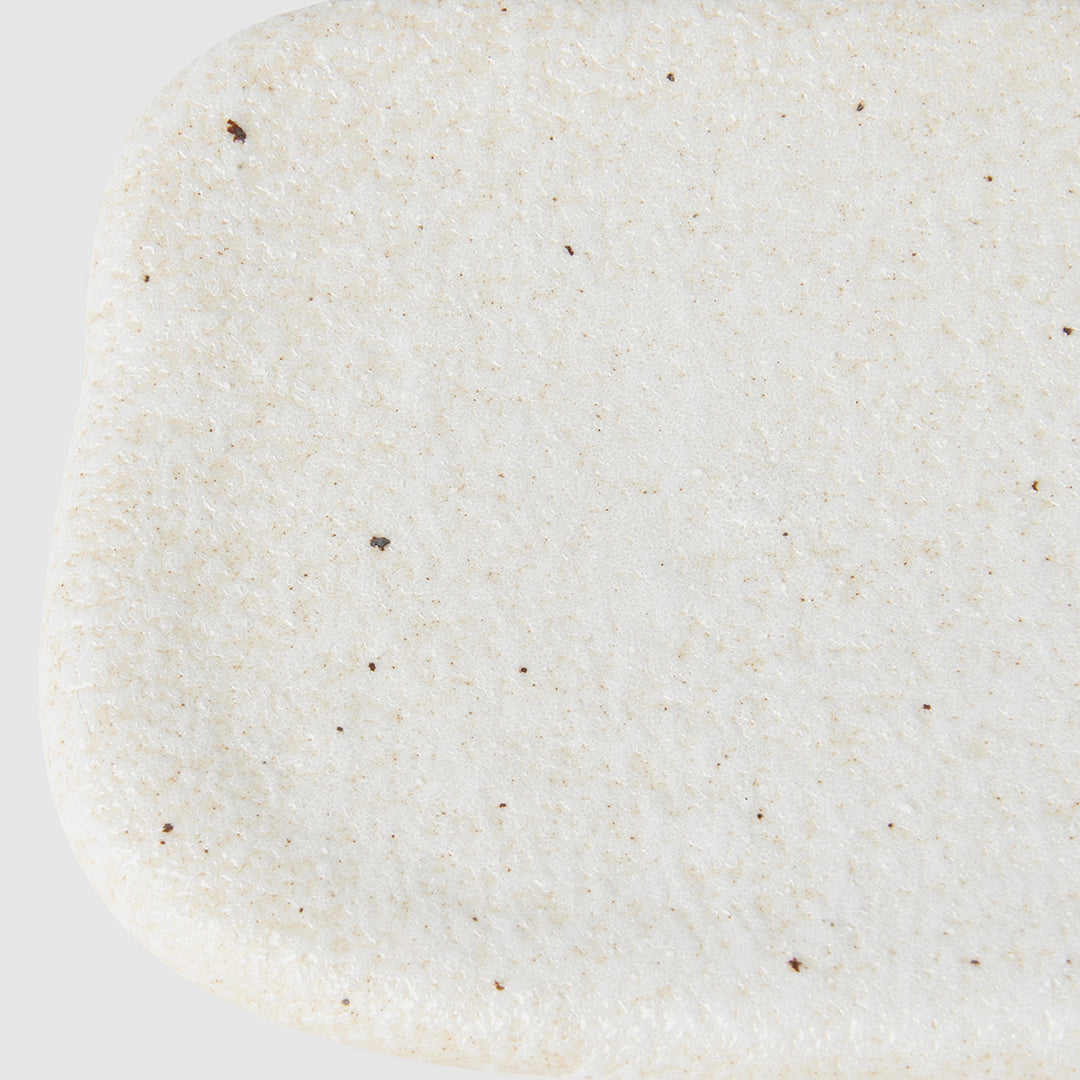 Plate Rectangular 16cm Shell White Glaze