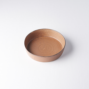 Plate High Rim 17cm Toffee Glaze