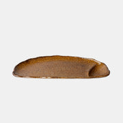 Organic Dumpling Plate 28cm Ochre Glaze