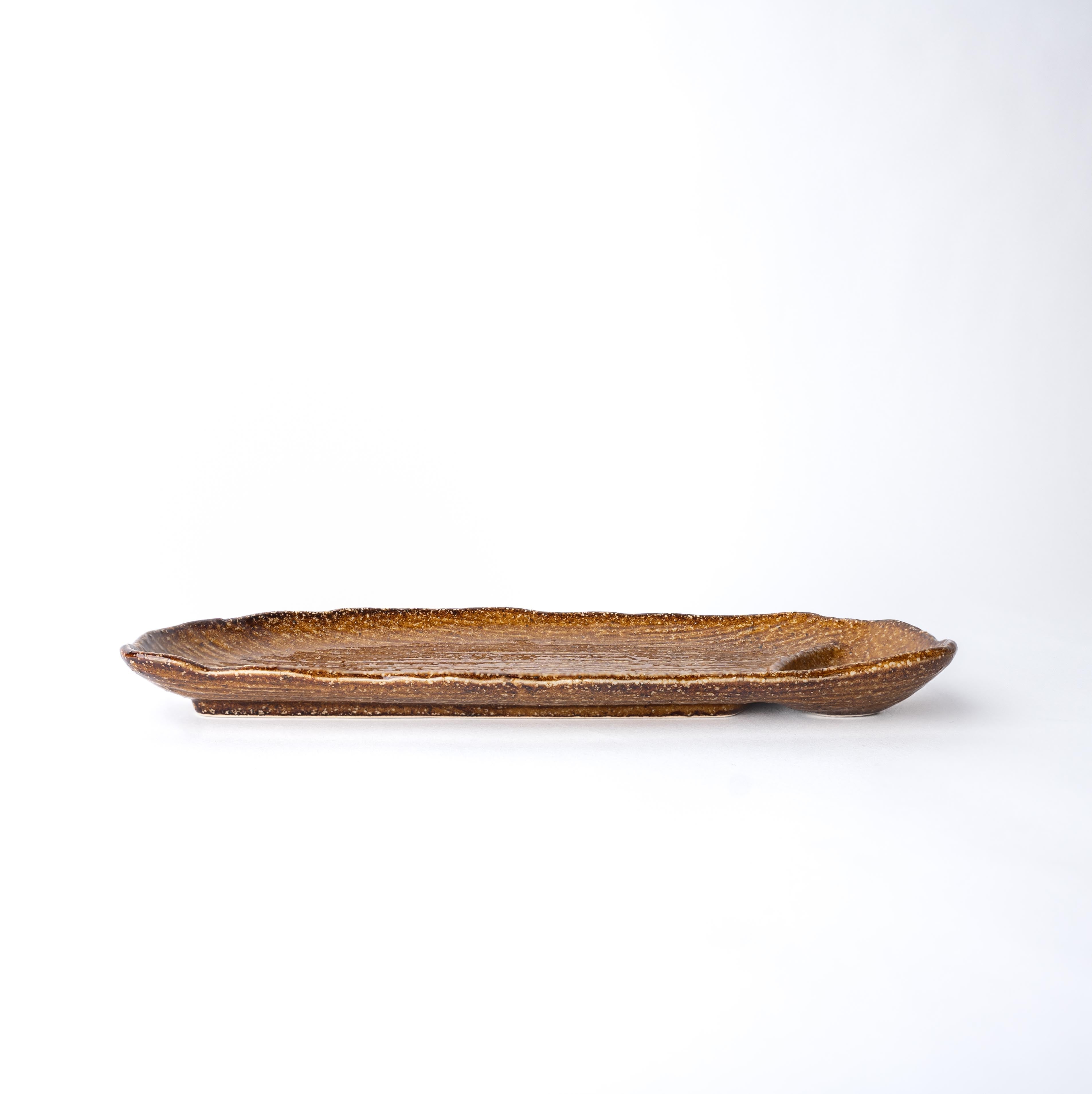 Organic Dumpling Plate 28cm Ochre Glaze