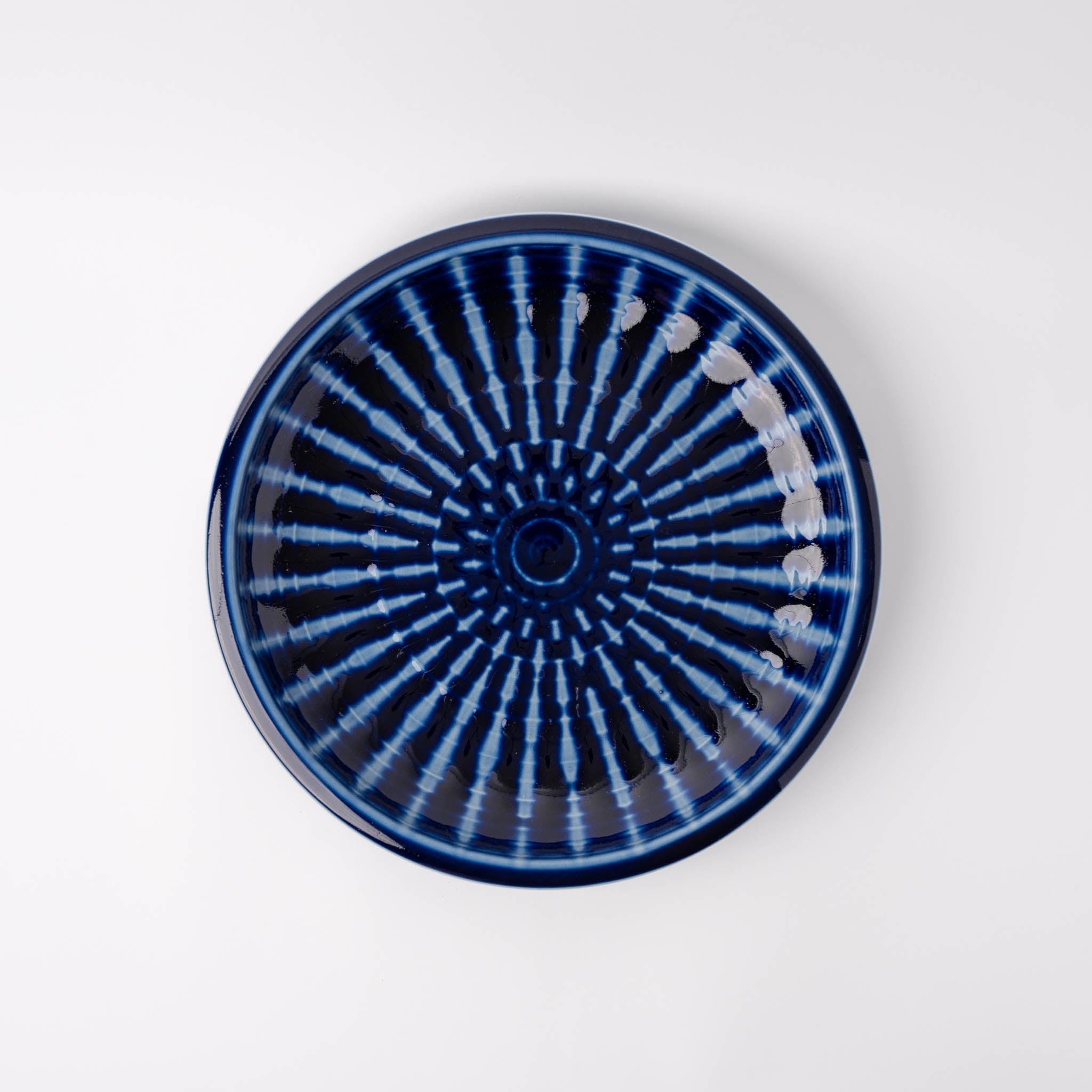 Plate Thick Edge 26cm Cobalt Rays Glaze