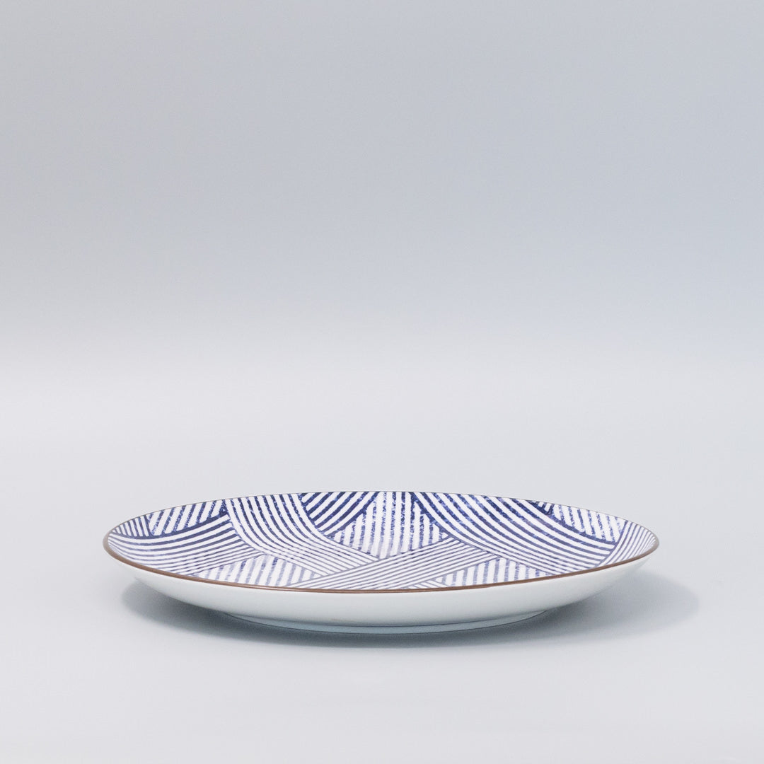 Plate 25.2cm Thatched Navy Glaze
