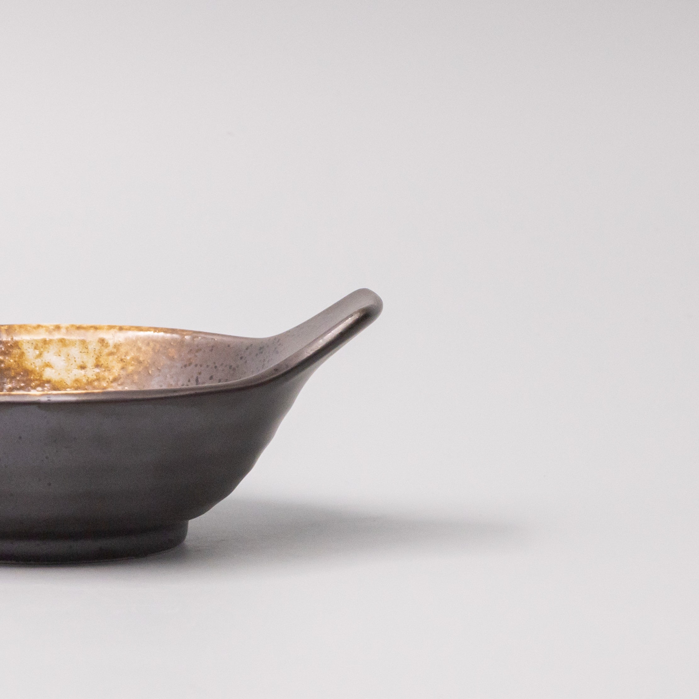 Bowl with Handle 12cm Bronze Glaze