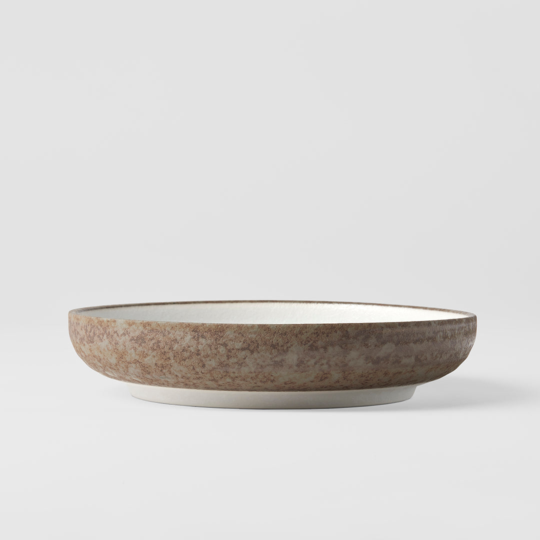 Plate High Rim 22cm Crazed Grey Glaze